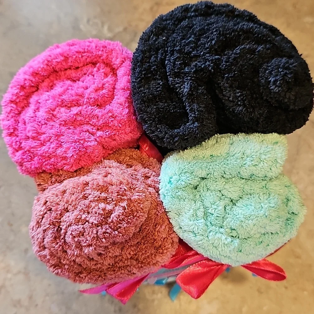 Betsey Johnson Hair Wraps/Towels 4-Pack